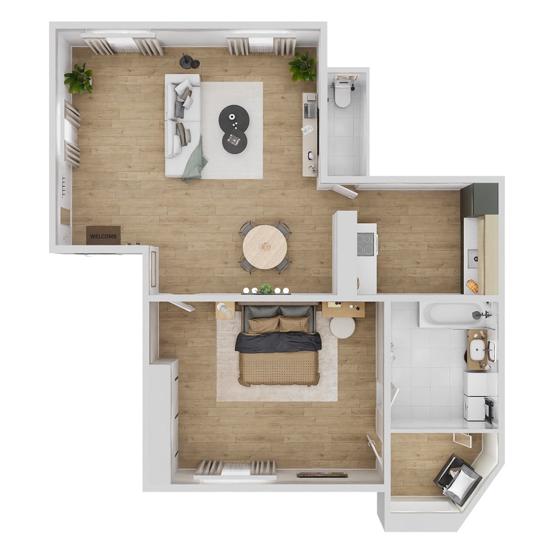 Floor plan layout for A1