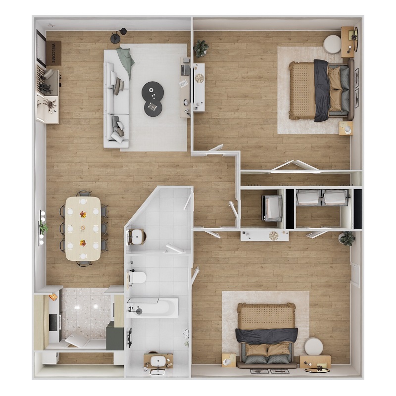 Floor plan layout for B2