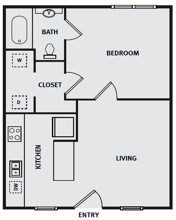 Informative Picture of 1BR 1BA 520  Must income qualify