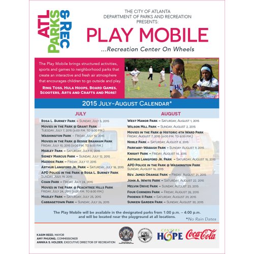 City of Atlanta’s Play Mobile Summer this Friday Cover Photo
