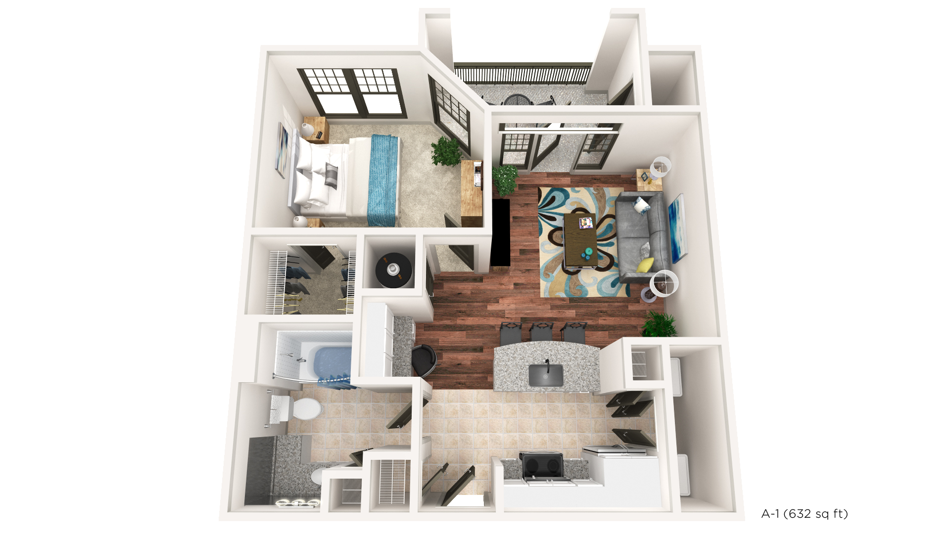 Brookleigh Flats Luxury Apartment Homes - Floorplan - A-1