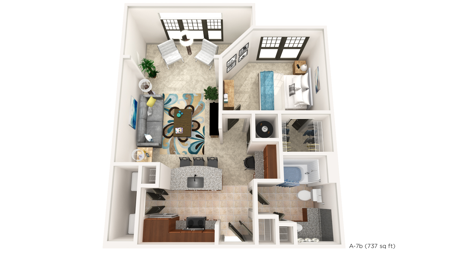 Brookleigh Flats Luxury Apartment Homes - Floorplan - A-7B