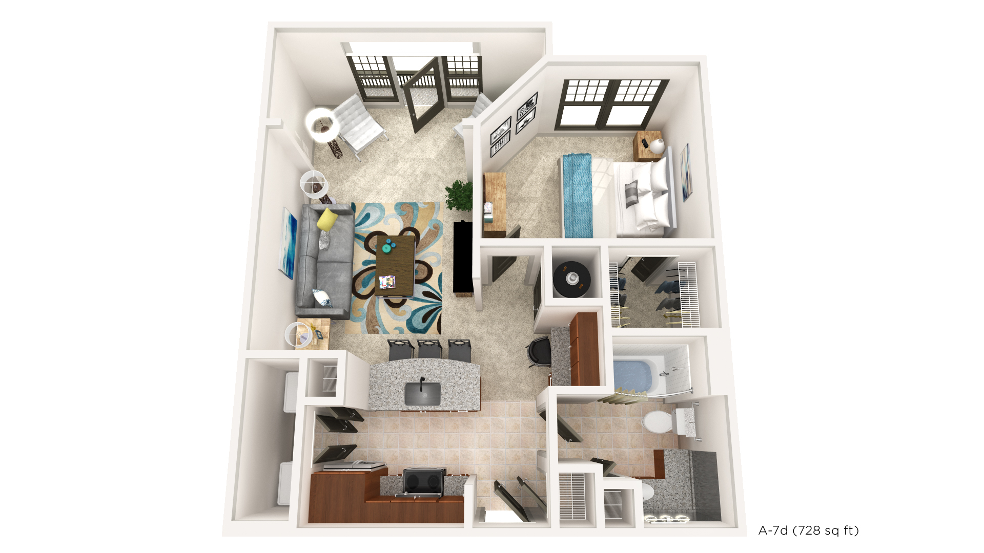 Brookleigh Flats Luxury Apartment Homes - Floorplan - A-7D