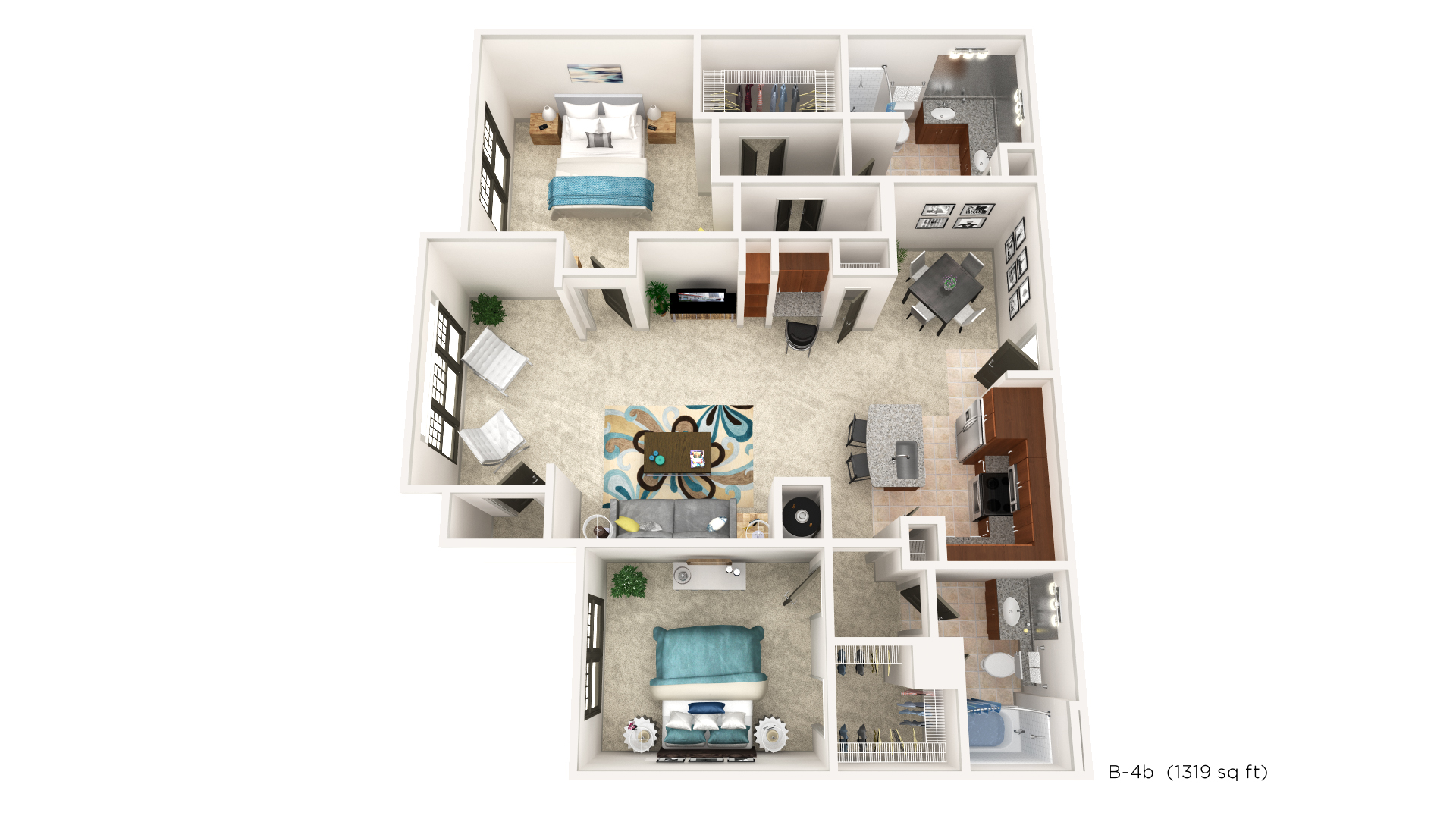 Brookleigh Flats Luxury Apartment Homes - Floorplan - B-4B