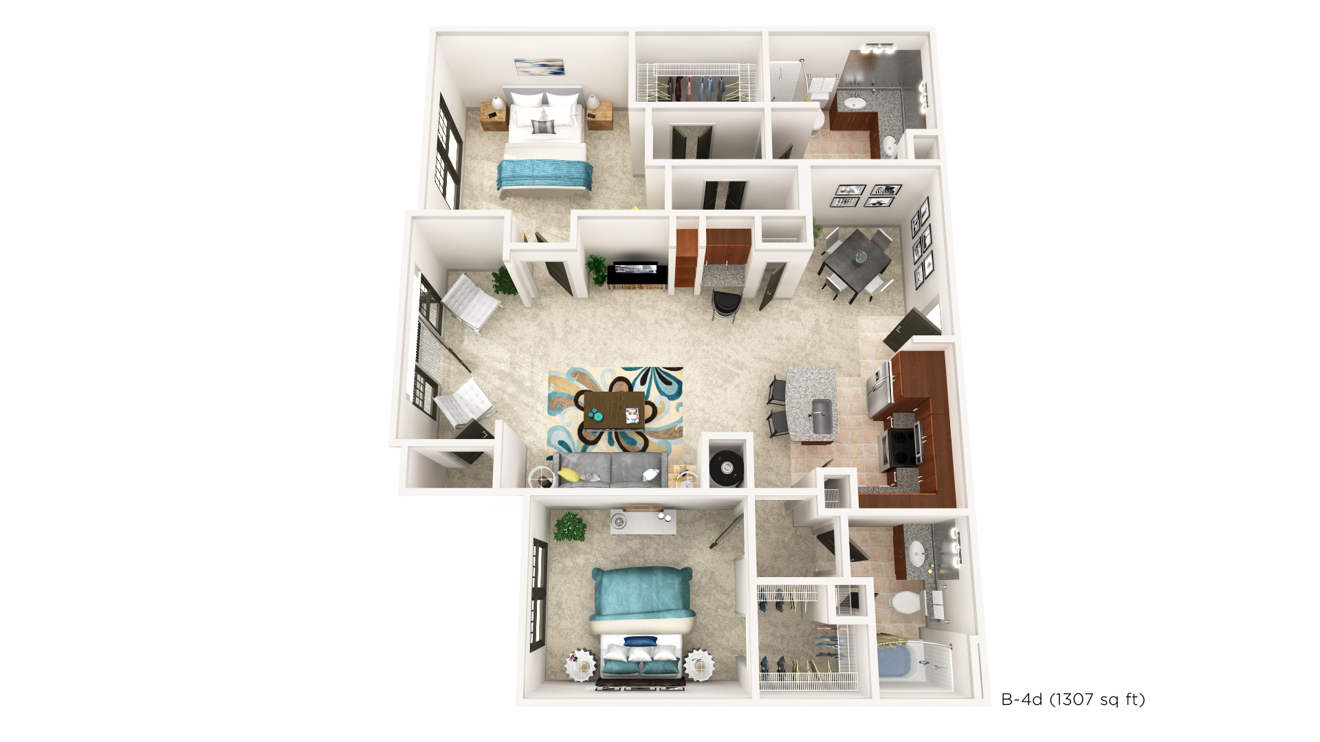 Brookleigh Flats Luxury Apartment Homes - Floorplan - B-4D