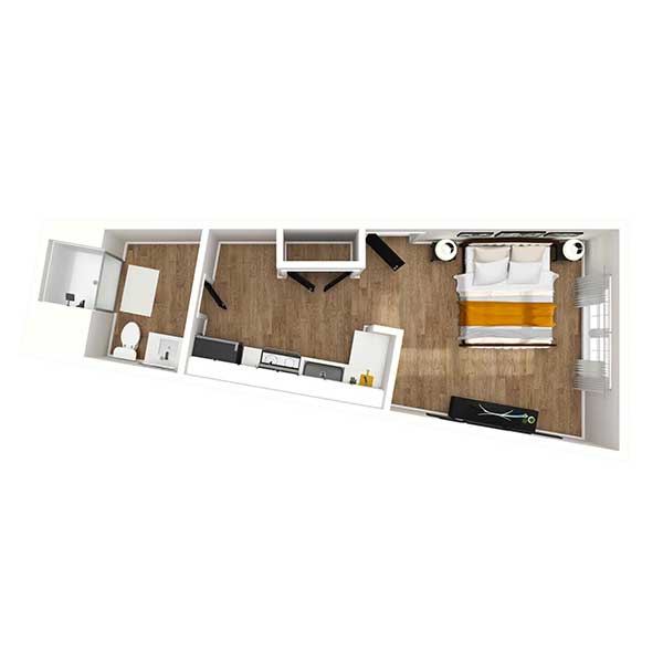 Floorplan - S1 - Guest Suites Studio 1 Bath 407