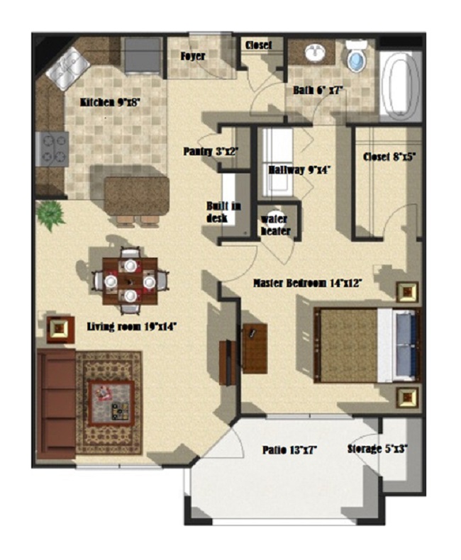Brookstone Park Apartments - Floorplan - Cypress