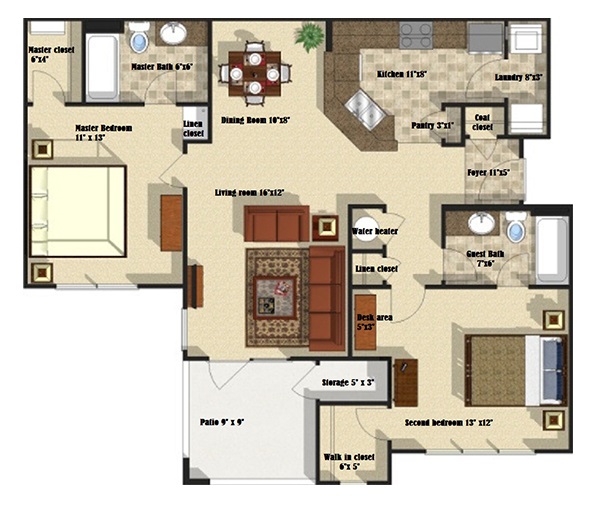 Brookstone Park Apartments - Floorplan - Sycamore