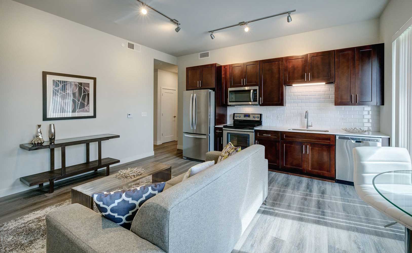 Driftwood Gray Wood-Style Flooring at Buckingham Place Apartments