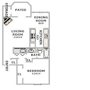 Cadence Apartments - Floorplan - 1 Bed 1 Bath
