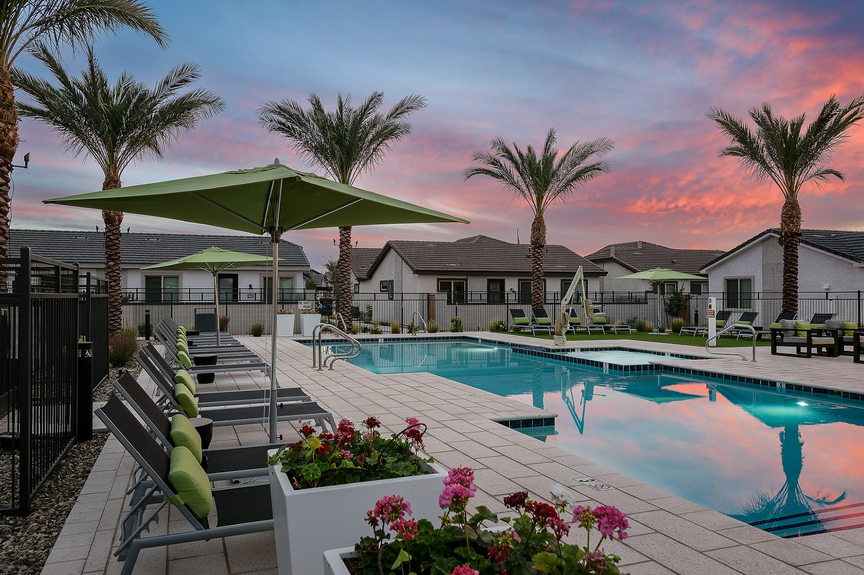 Pool at sunset