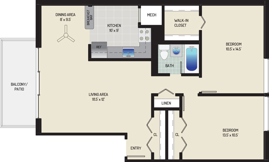 Carrollon Manor Apartments - Apartment 525403-201-F