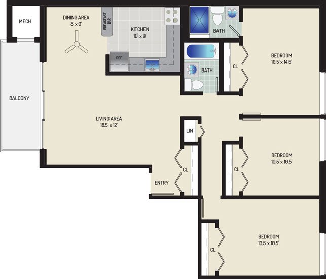 Carrollon Manor Apartments - Apartment 528619-102-K1