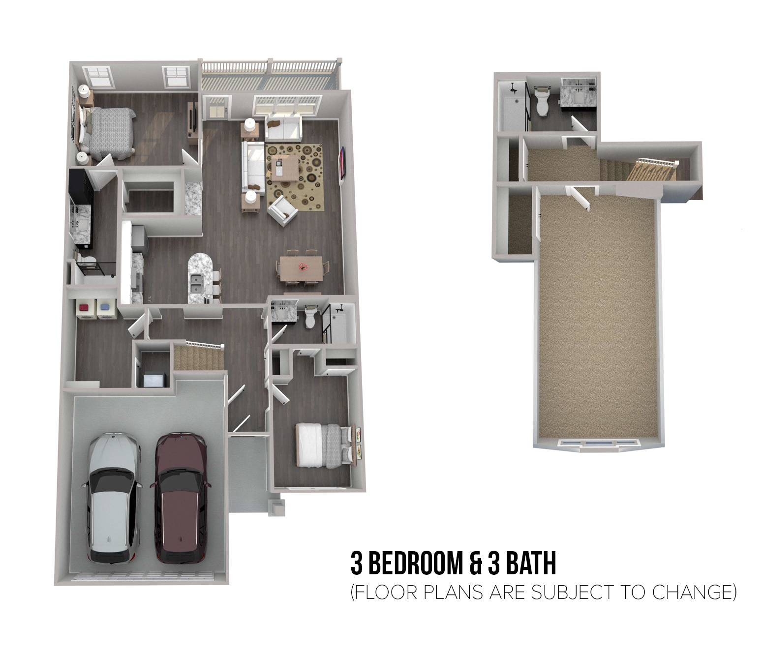 Floorplan - 3 Bedroom & 3 Bath image