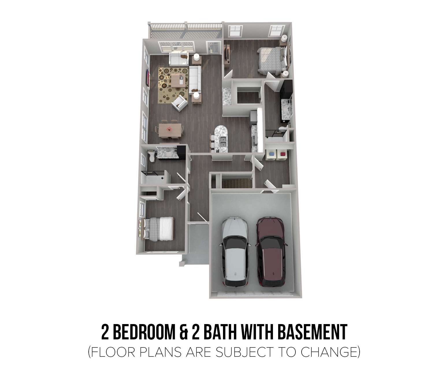 Floorplan - 2 Bedroom & 2 Bath With Basement image