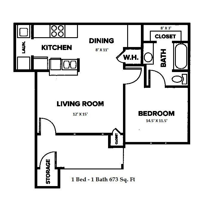 Floorplan - One Bedroom  image