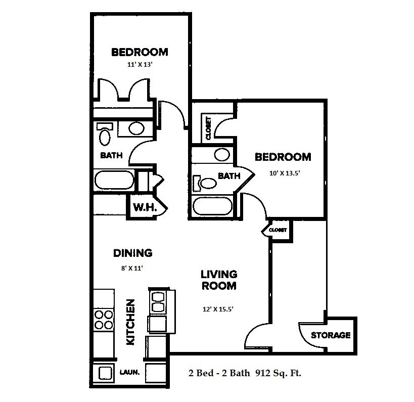 Floorplan - Two Bedroom image