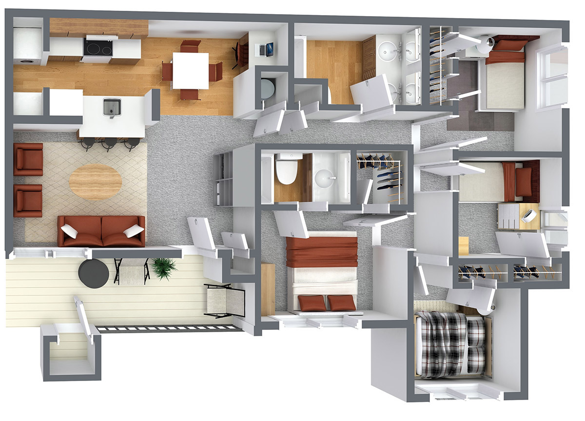 Chapel Ridge Marion - Four Bedroom 3D Floor Plan