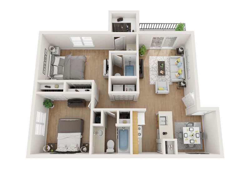 Chevy Chase - Floorplan - 2 Bed