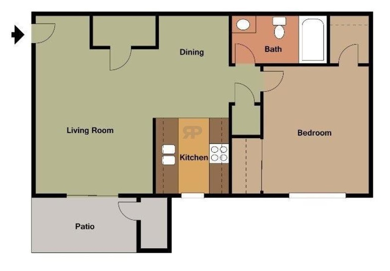 Chisholm Park Apartments - Floorplan - 1 x 1