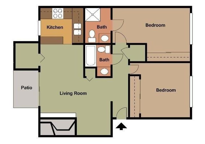 Chisholm Park Apartments - Floorplan - 2 x 2