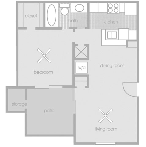 Floorplan - ONE BEDROOM/ONE BATH image