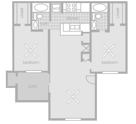 Floorplan - TWO BEDROOM/TWO BATH image