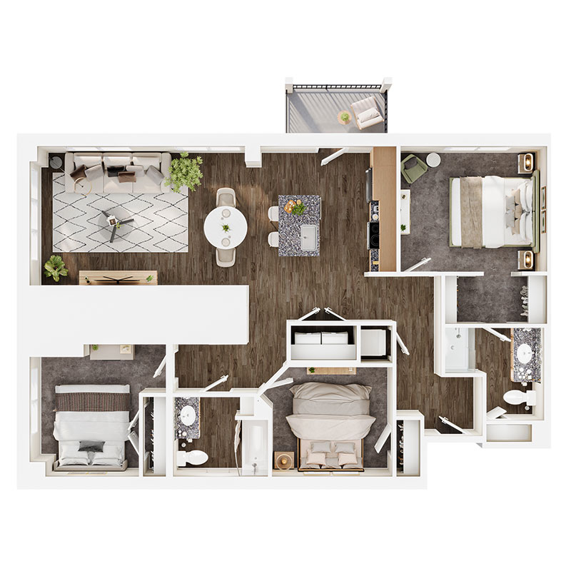 Floor plan layout for A
