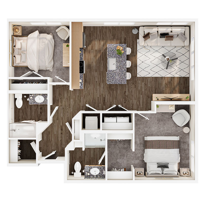 Floor plan layout for E