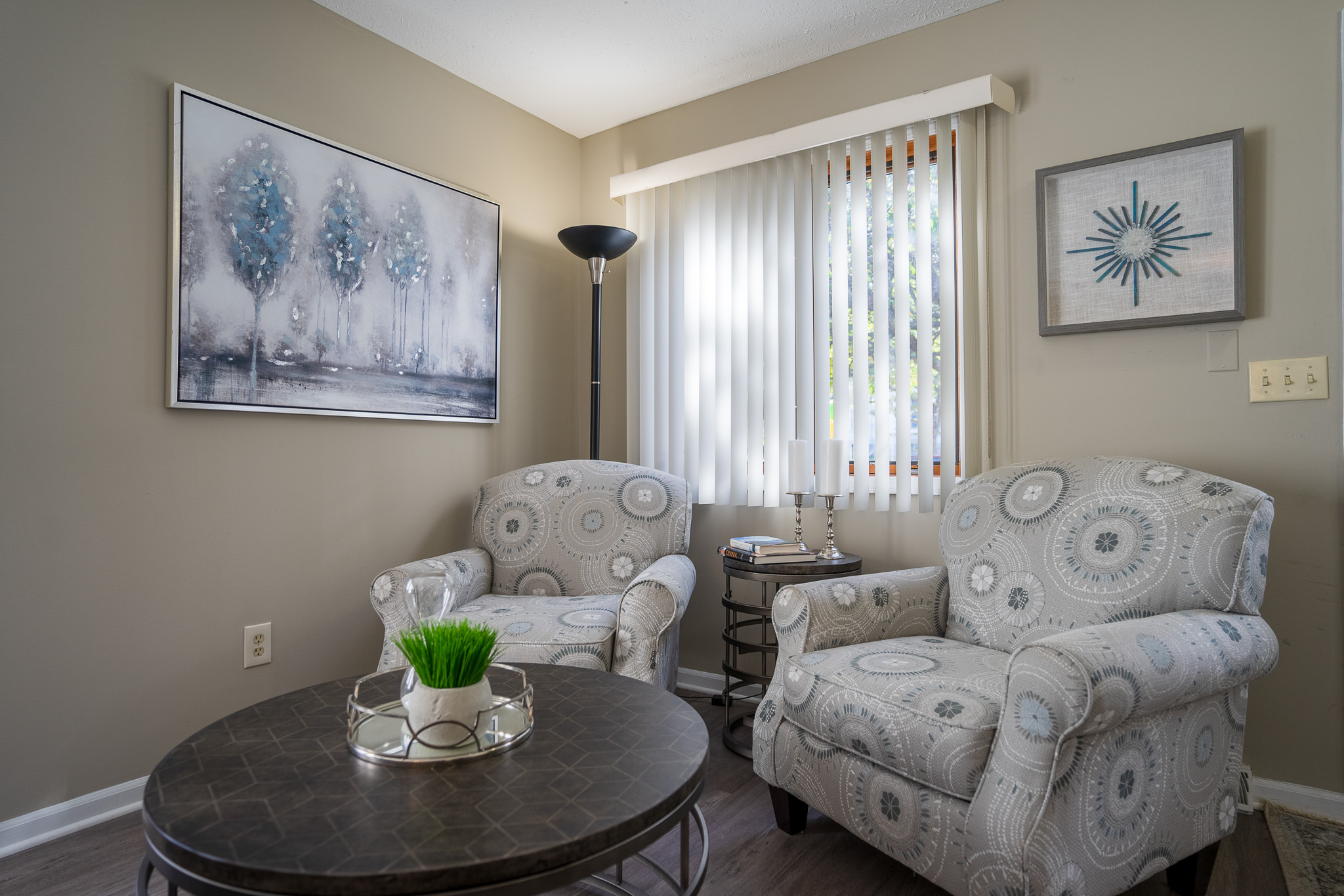 Updated Living Room at Corn Hill Townhouses & Apartments