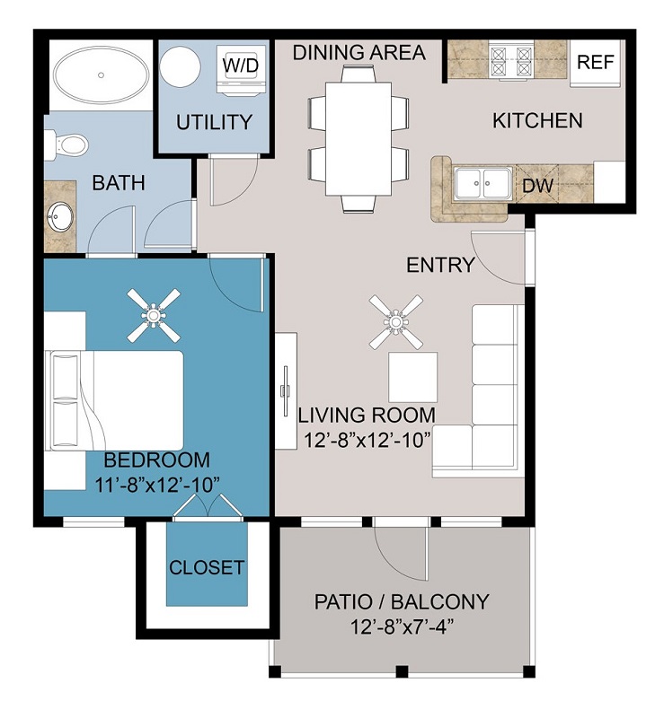 Floor plan layout for Plan A