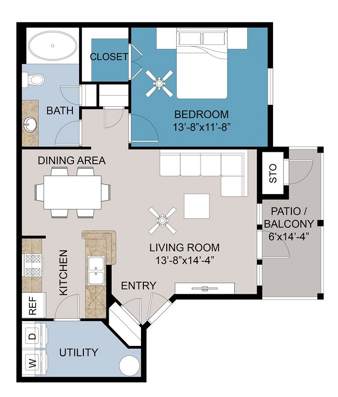 Floor plan layout for Plan B