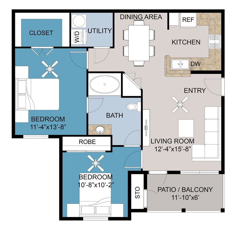 Floor plan layout for Plan C