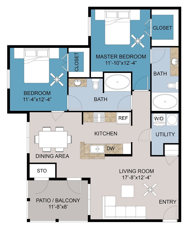 Floor plan layout for Plan D