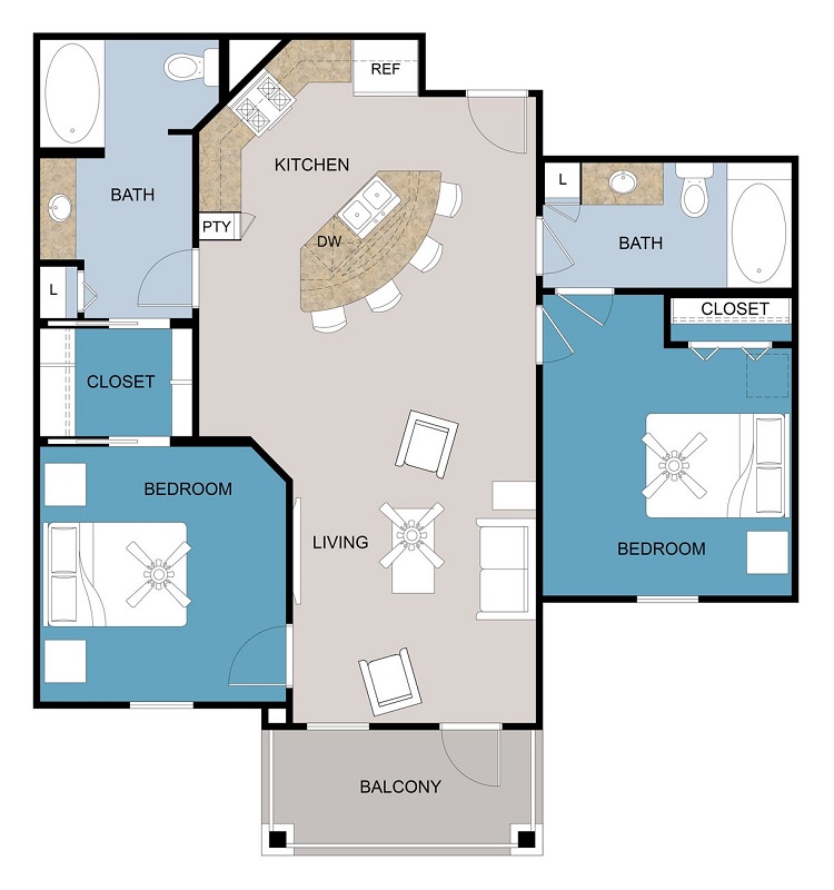 Floor plan layout for B1