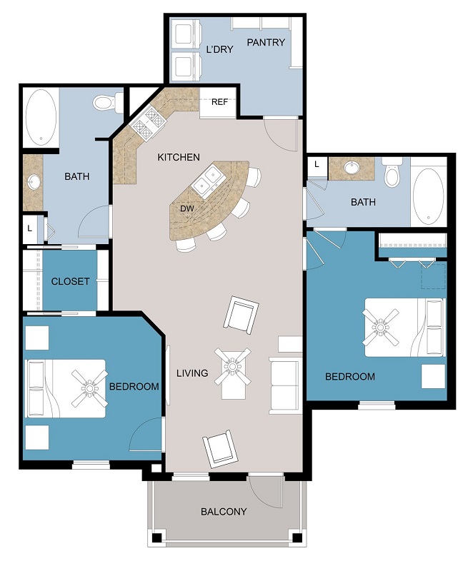 Floor plan layout for B2