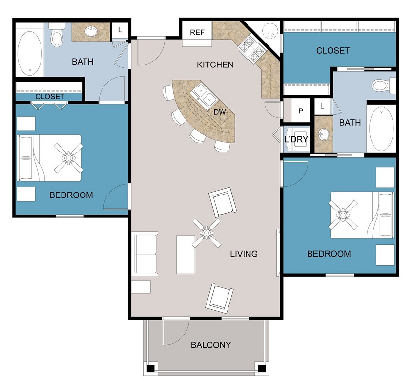 Floor plan layout for B3