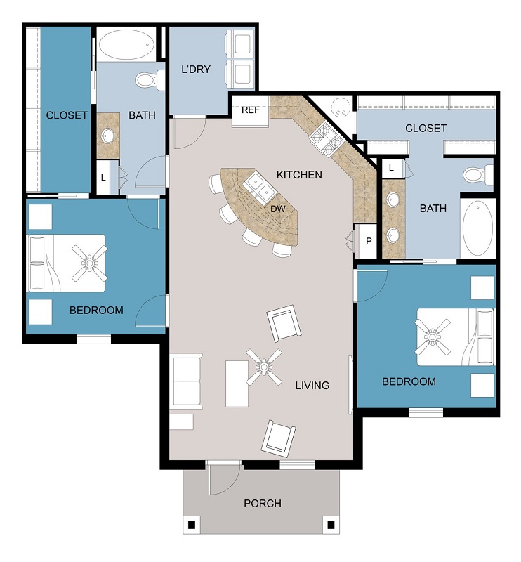 Floor plan layout for B6