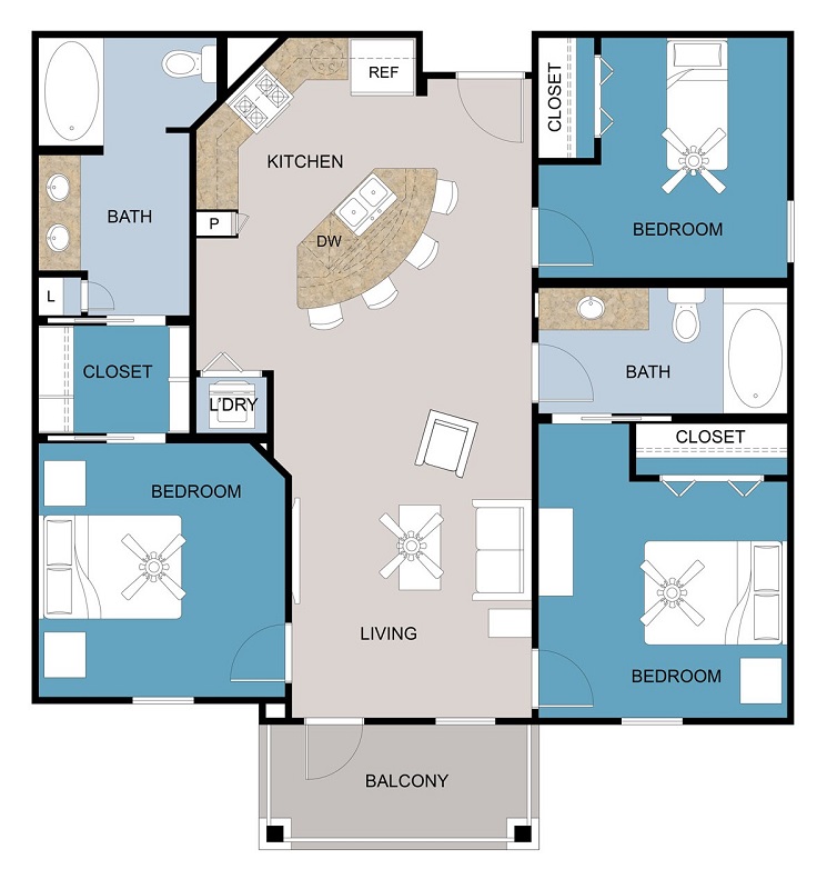 Floor plan layout for C1