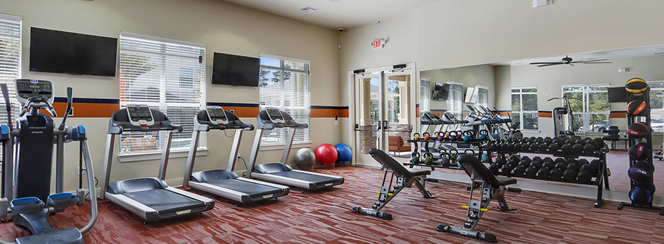 Fully-Equipped fitness Center at Creekside Crossing Apartments