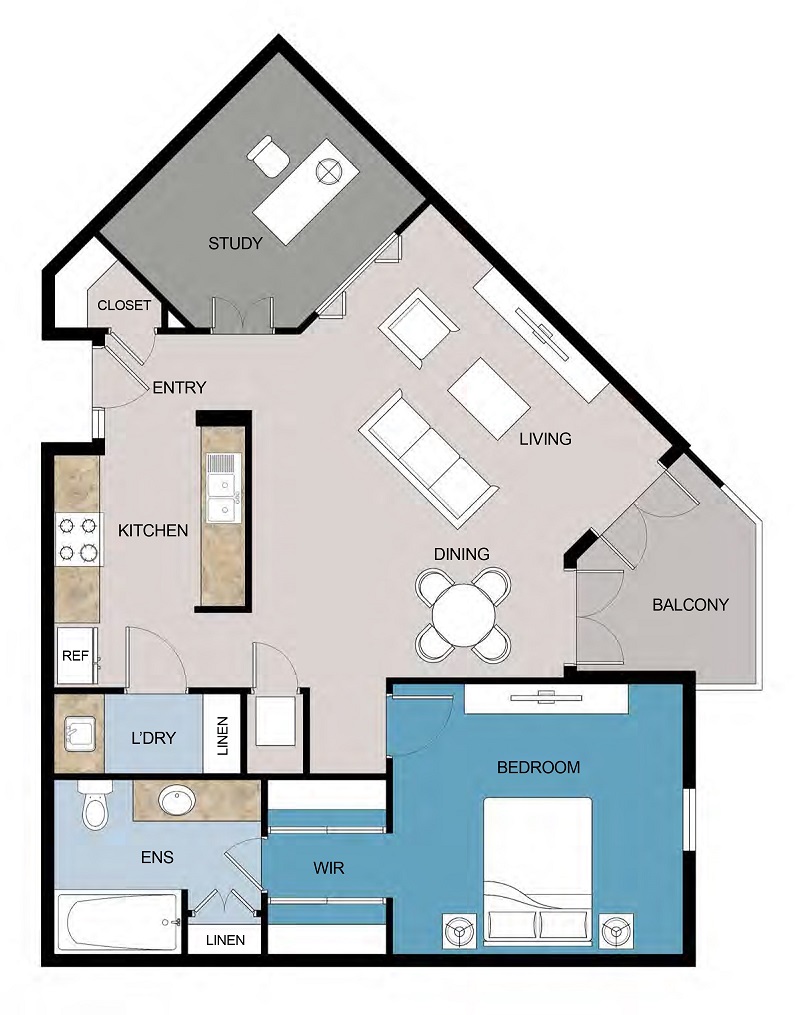 Floor plan layout for Carrollton w/ Den 