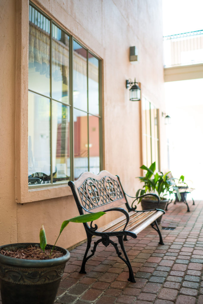 Outdoor Bench at The Crescent at River Ranch Apartments in Lafayette, LA
