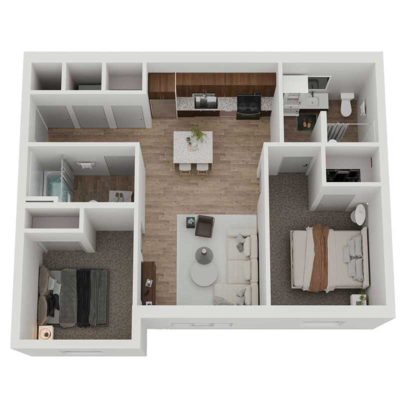 Informative Picture of Two Bedroom - Type B - 30% AMI