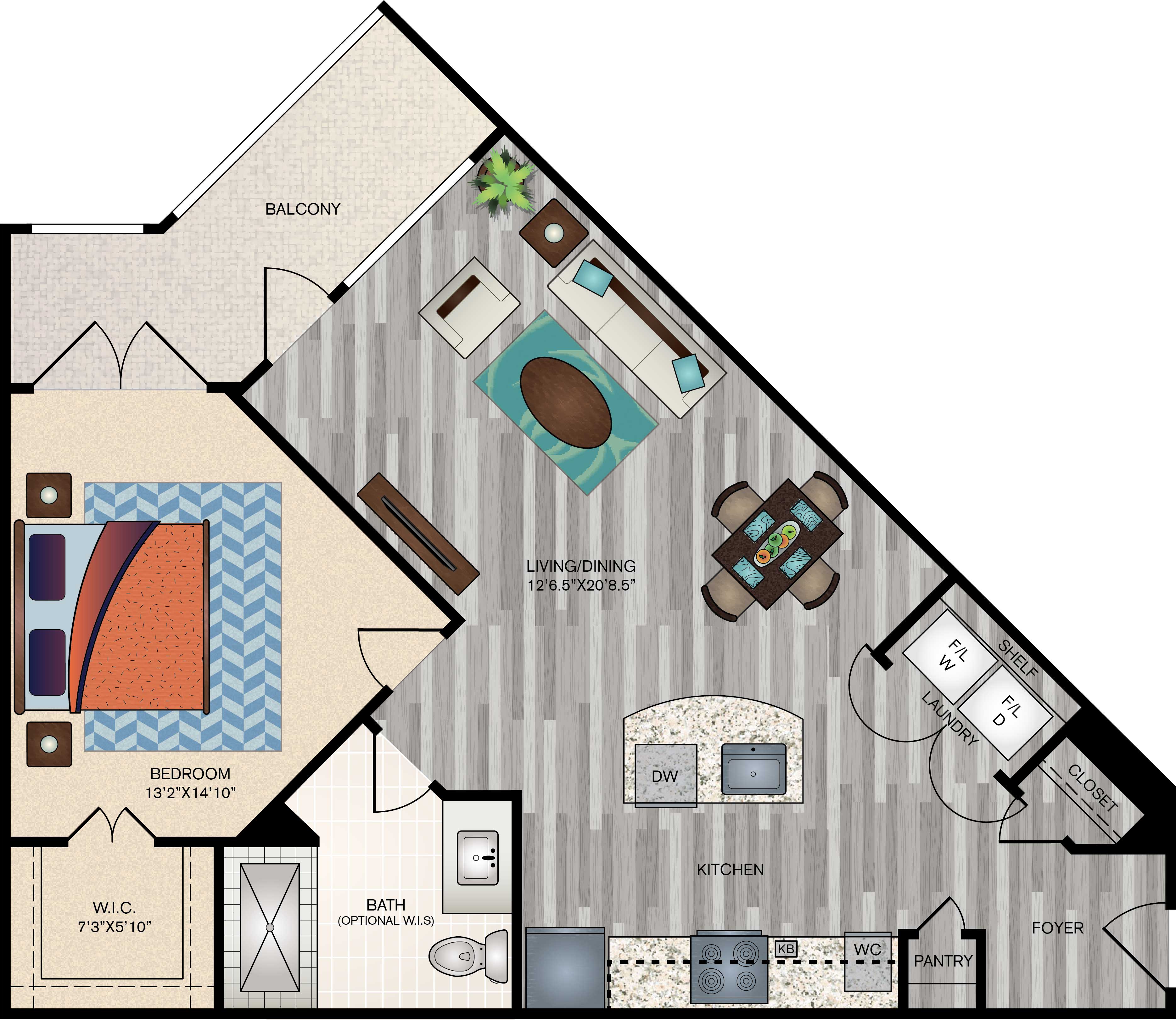 The Vue at Creve Coeur Apartments - Floorplan - A3