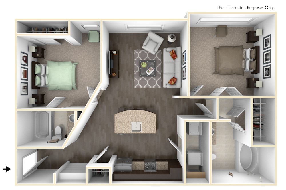 The Vue at Creve Coeur Apartments - Floorplan - B1