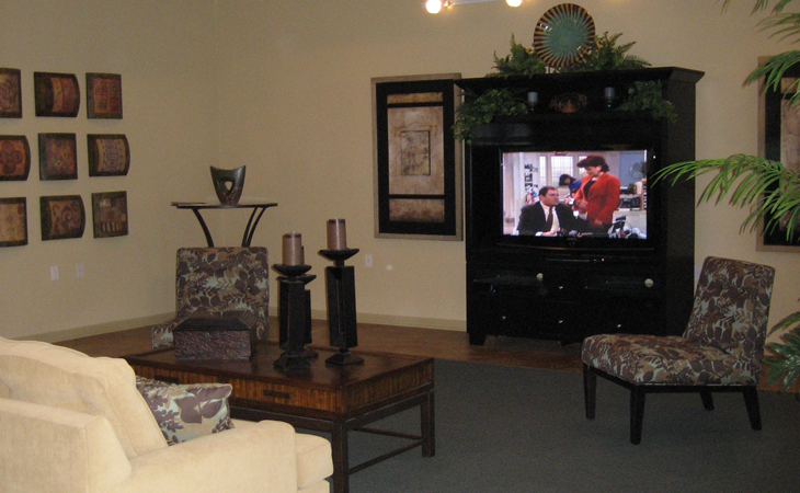 Living Room Interior at The Crossing Apartments in Denham Springs, LA
