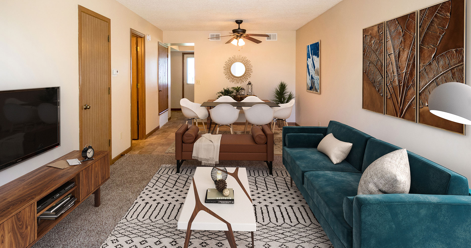Classy Living Room Interior at Crystal Ridge Apartments & Townhomes