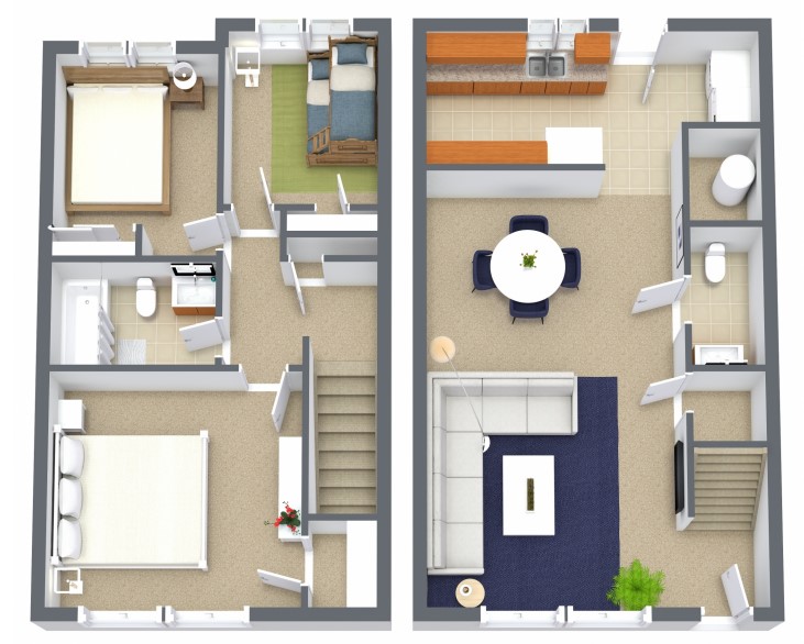 Crystal Ridge Apartments & Townhomes - Floorplan - 3BR Townhome