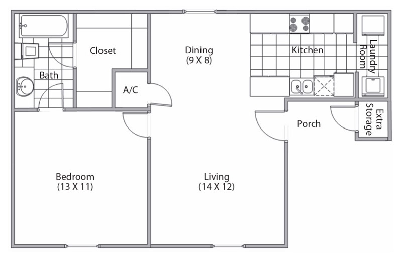 One Bed/One Bath Classic 1 Bed 1 Bath Apartment for Rent in...