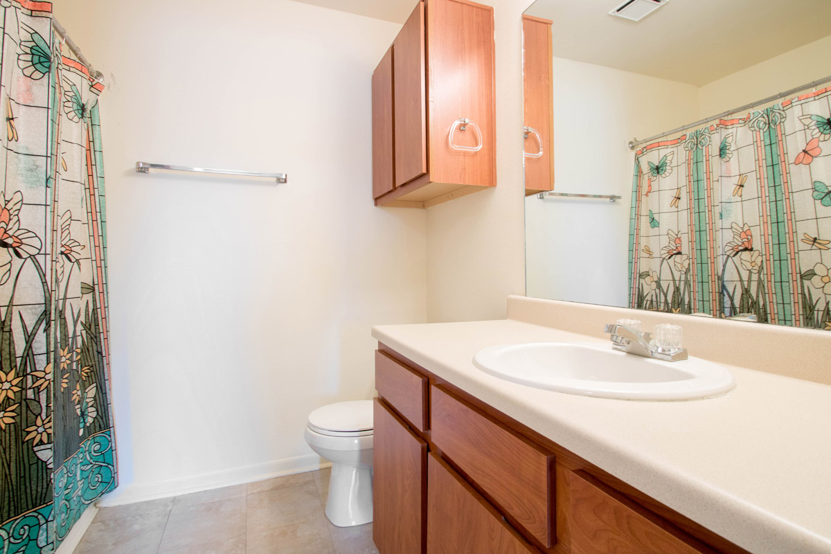Refined Bathrooms at Cypress Bend Apartments in West Beaumont, Texas